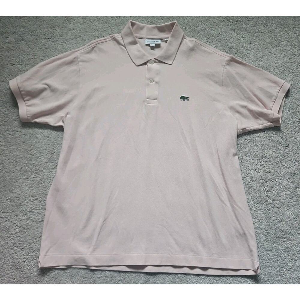 Lacoste Polo Shirt Men's Size XXL Pink Crocodile Short Sleeve 100% Cotton
